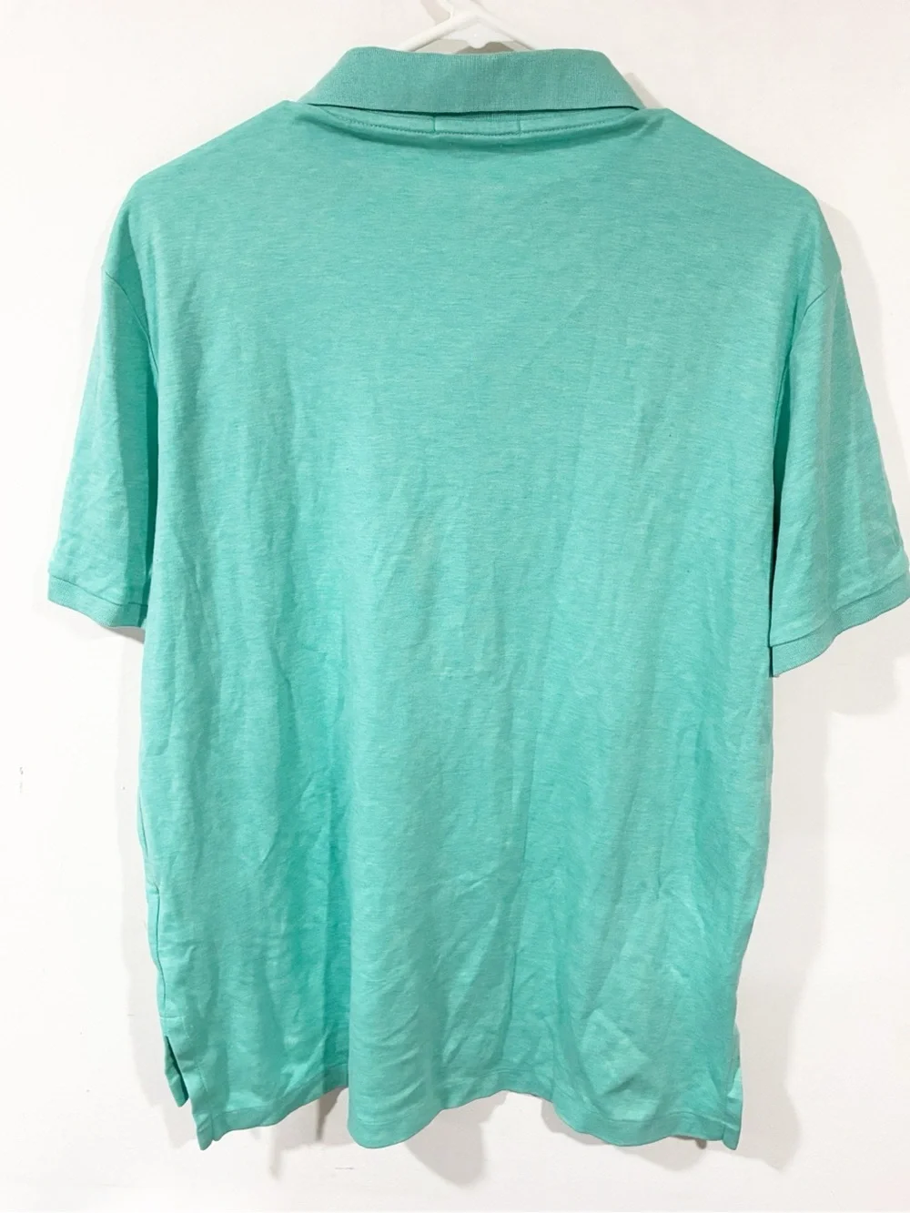 POLO RALPH LAUREN Classic Fit Blue-Green Interlock Cotton Polo Shirt Size Large